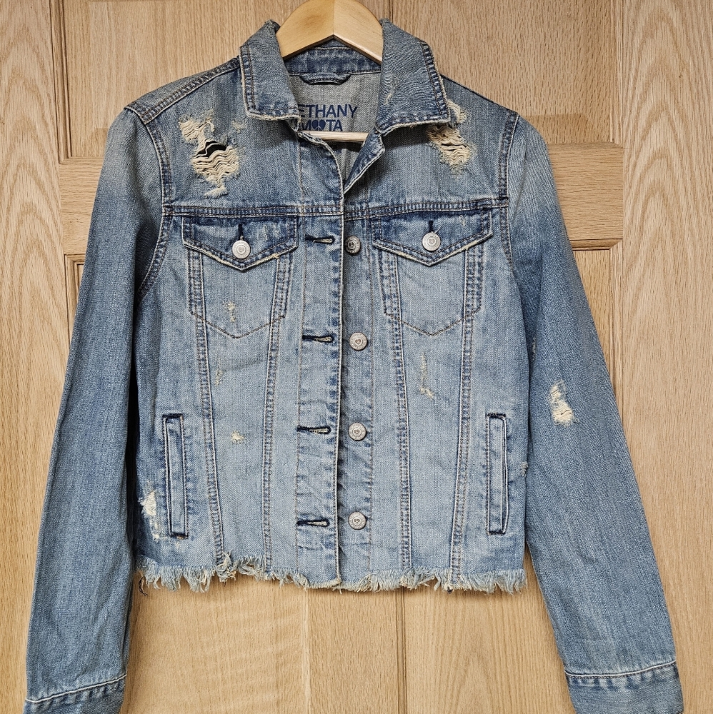 Bethany Mota Distressed Denim Jacket Size Small